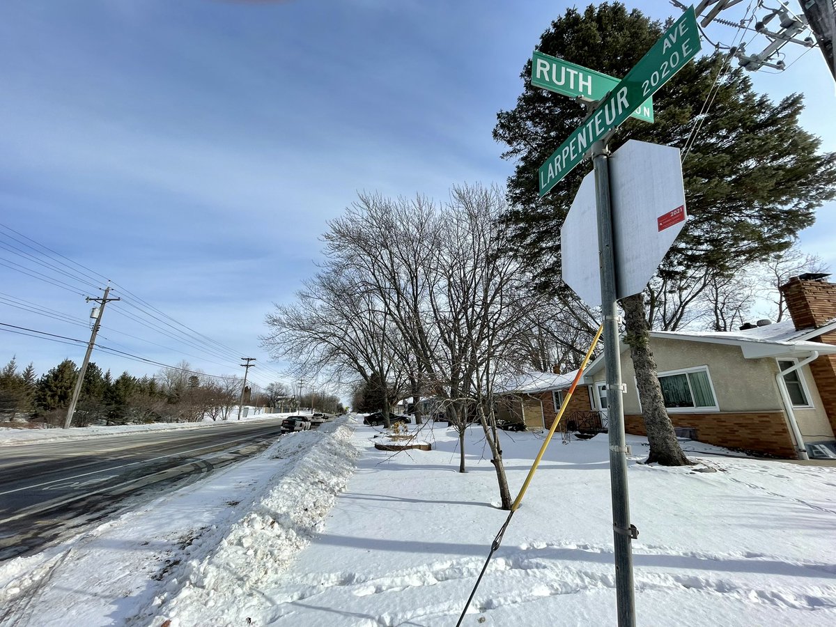 @sppdmn are investigating after the body of a man was found laying in the snow, early Sunday Morning, along Larpenteur Avenue in the city's Hayden Heights neighborhood. The body was taken to the Ramsey Co. M.E.'s office in hopes of ID'ing him