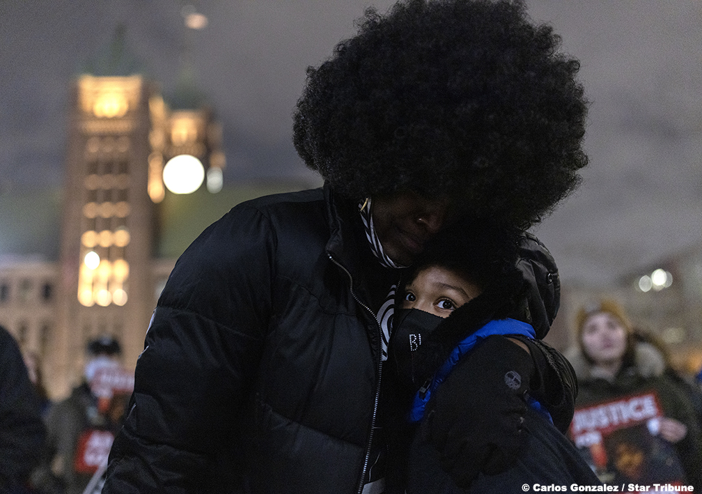 Hundreds gather for National Solidarity Justice for Amir Locke rally Tuesday, Feb. 8, in Minneapolis. Organizers demanding the resignation of MPD interim chief Amelia Huffman