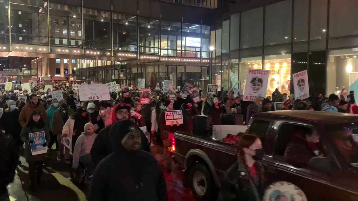 People marched in downtown Minneapolis tonight demanding justice for AmirLocke