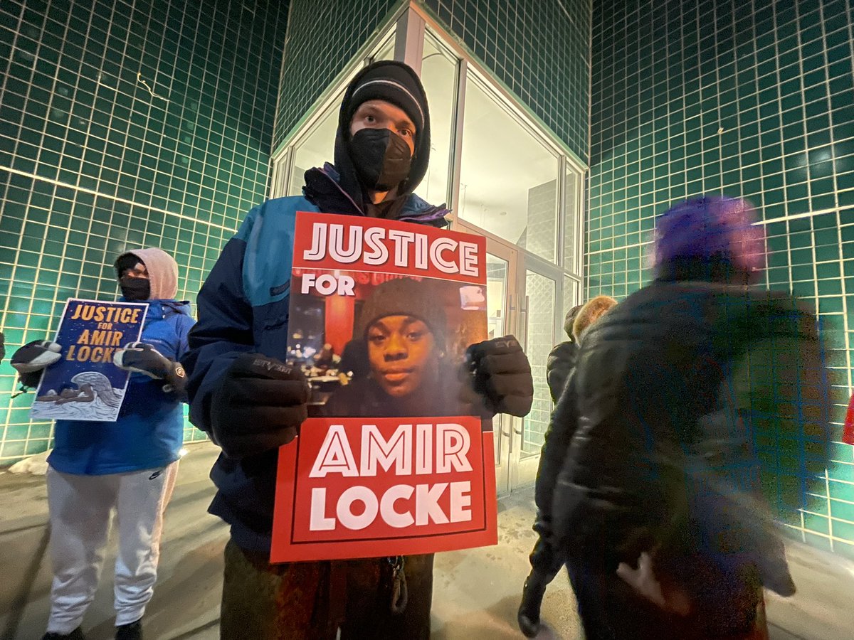 over 100 demonstrators are gathered outside of Minnesota POST Board in Saint Paul demanding they revoke Mark Hanneman's Peace Officer license. They're also calling for a state-wide ban on no-knock warrants