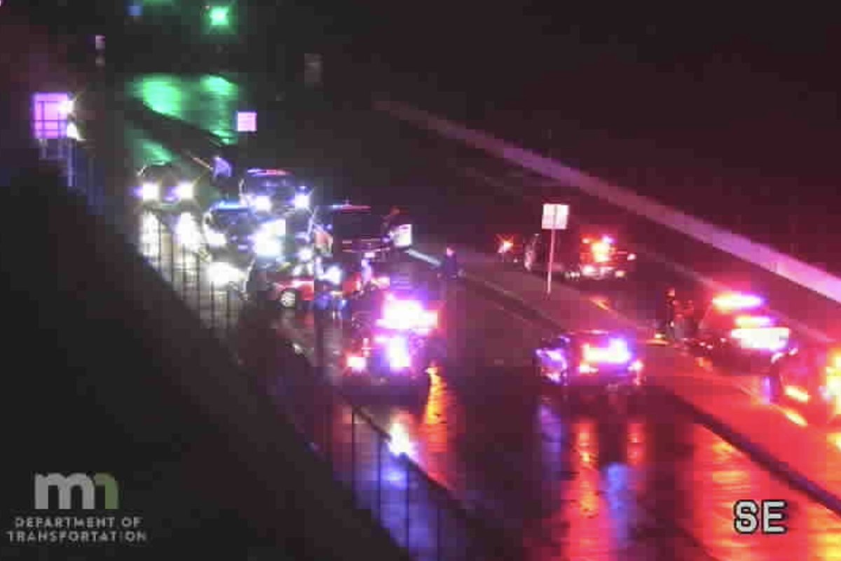 GOLDEN VALLEY: State Patrol was in pursuit of a driver northbound on Hwy.  - The driver exited at Glenwood Ave. and the Trooper made a PIT on the vehicle on the overpass. Driver taken into custody around 10:35 p.m