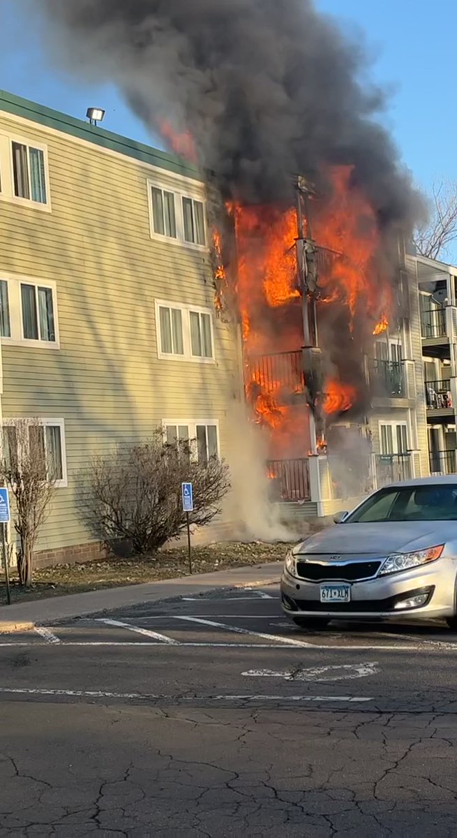 At least three apartment units destroyed in a fire in New Hope this morning.   A second massive call for the West Metro FD this weekend.