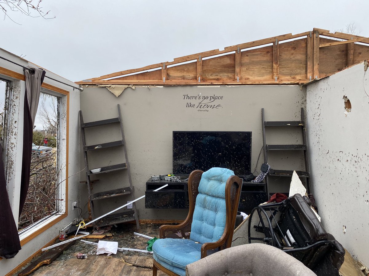 Terry Voight bought his home just a year ago. He grew up here and moving back was a dream. He and his dog, Ripper, sheltered on the floor of his room. Not much if left but a porcelain creamer belonging to his mom survived