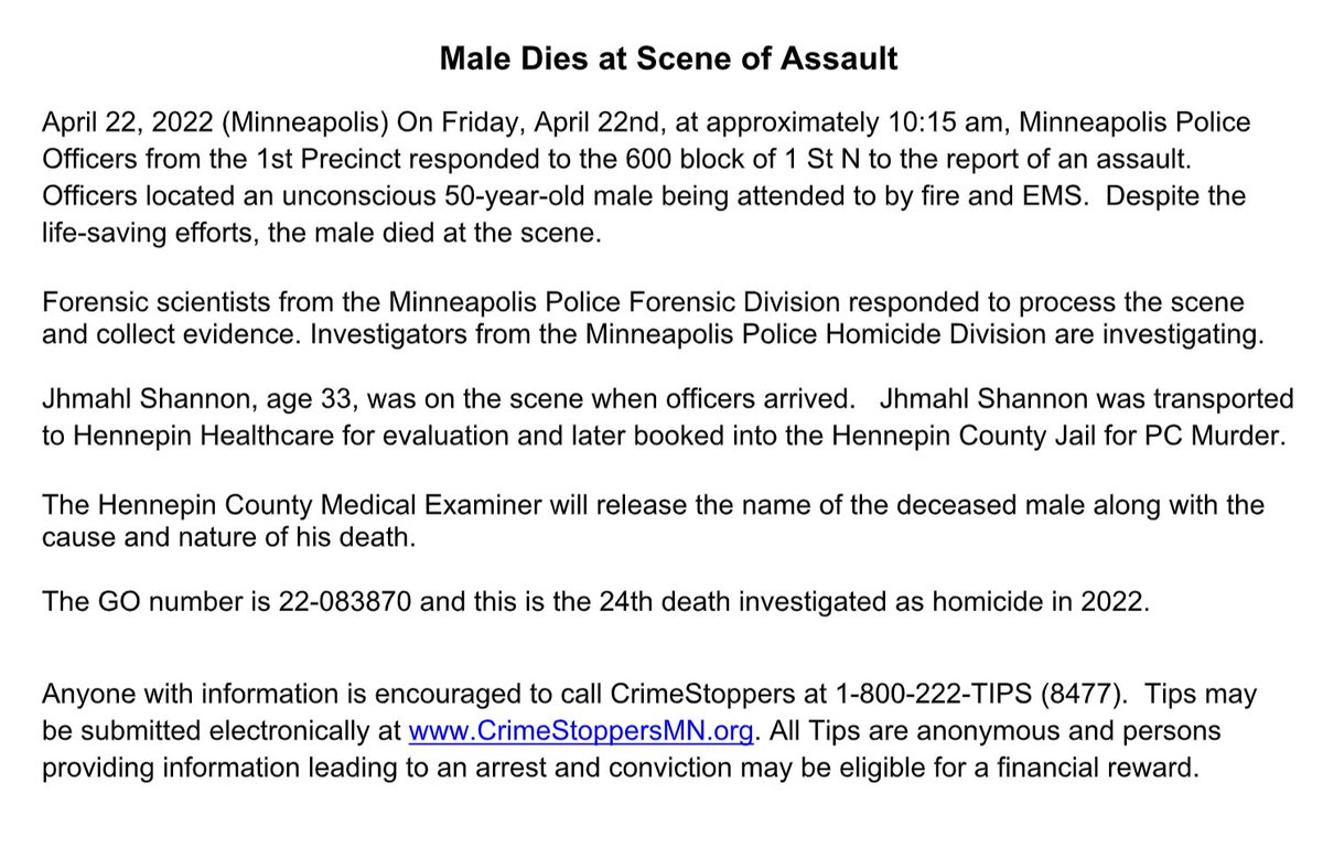 Minneapolis police say a man is in custody after a 50-year-old man was found fatally injured after an apparent assault around 10:15 a.m. on the 600 block of 1st St. N