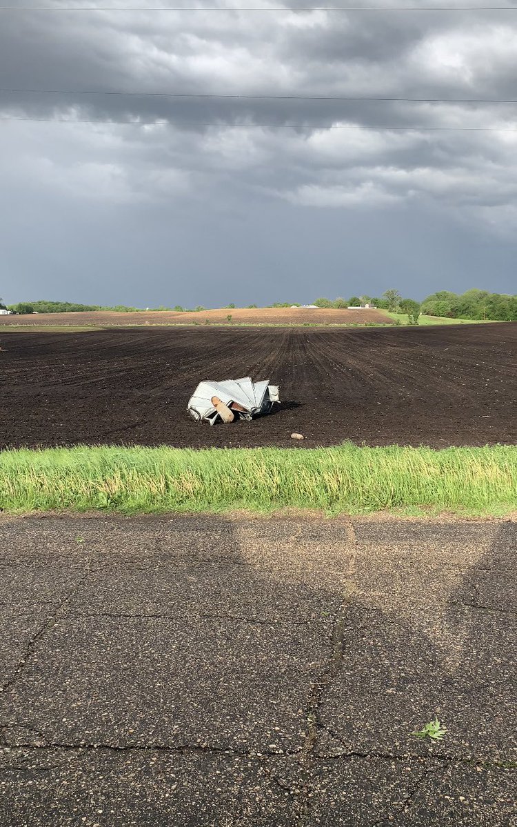 Extensive damage at farmstead south of Lester Prairie, MN