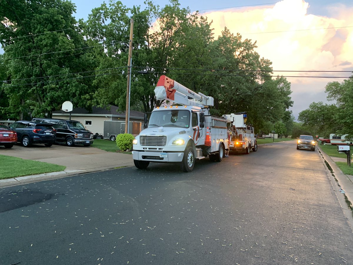 Power Outage and trees partially down in Maple Grove 