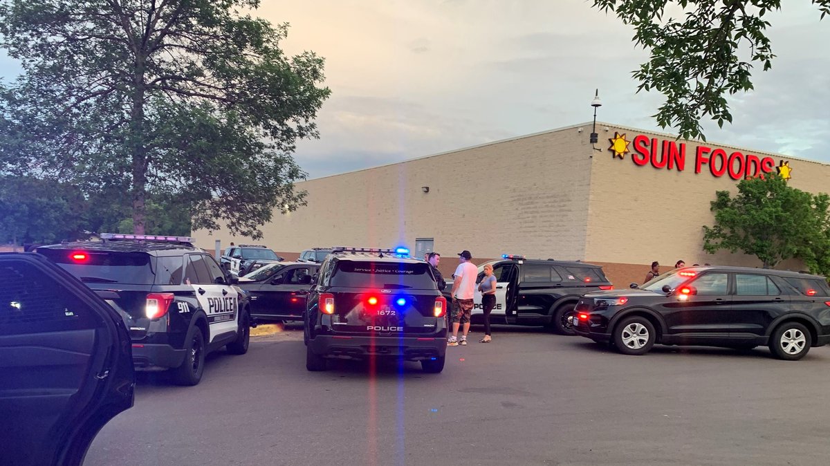 Police detained three suspects and recovered four firearms outside the Brooklyn Center Sun Foods around 8 p.m. after an armed carjacking in Brooklyn Park and ensuing vehicle pursuit. 