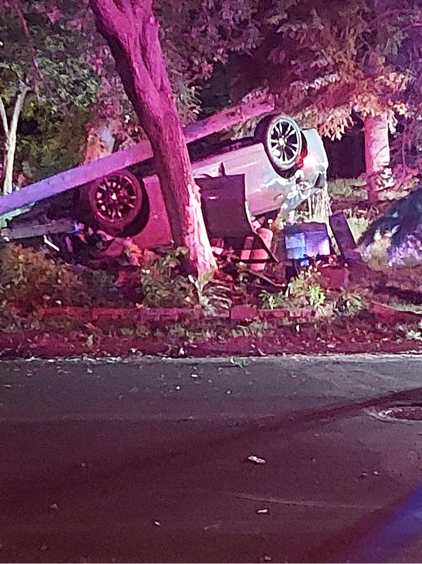 Reports of a vehicle flee in Coon Rapids earlier, vehicle apparently crashed and rolled over