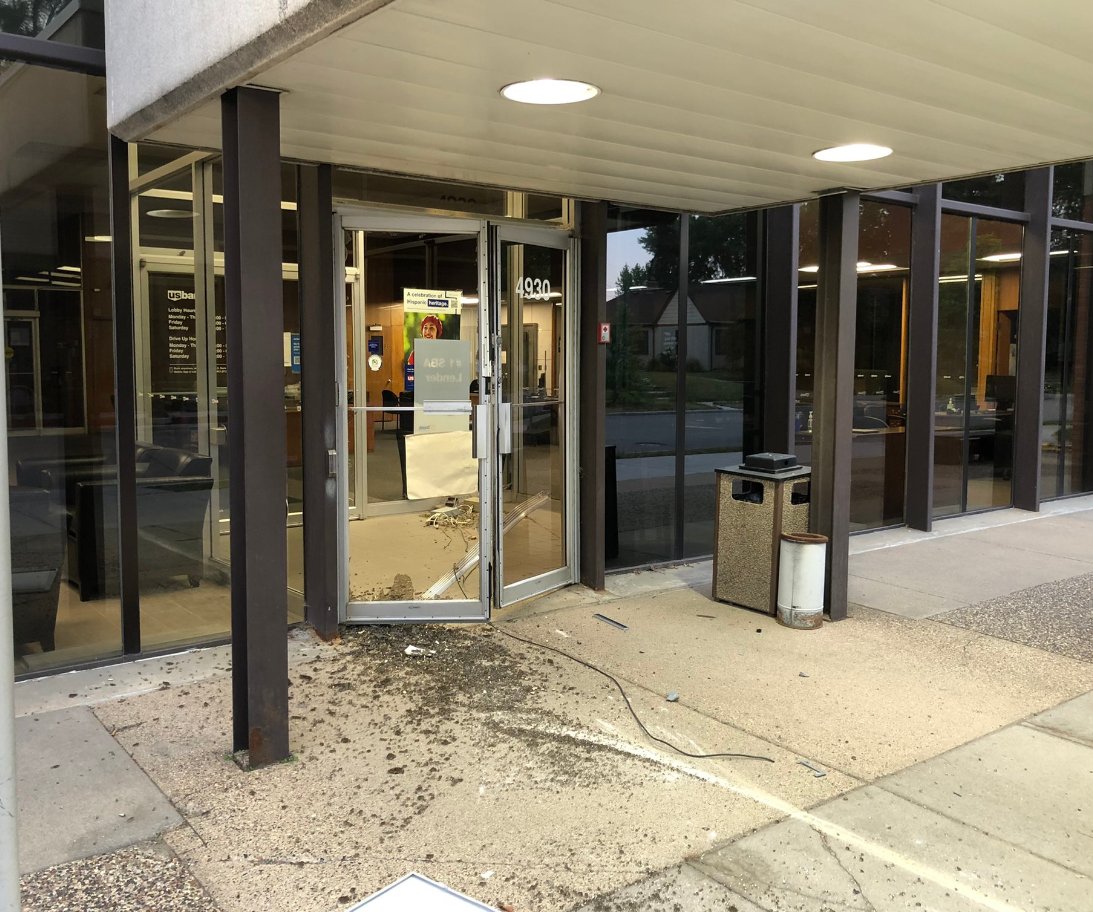 A stolen ATM was discarded overnight near 34th Av S and E 50th St.  There were several business burglaries overnight. Unknown if they're all related