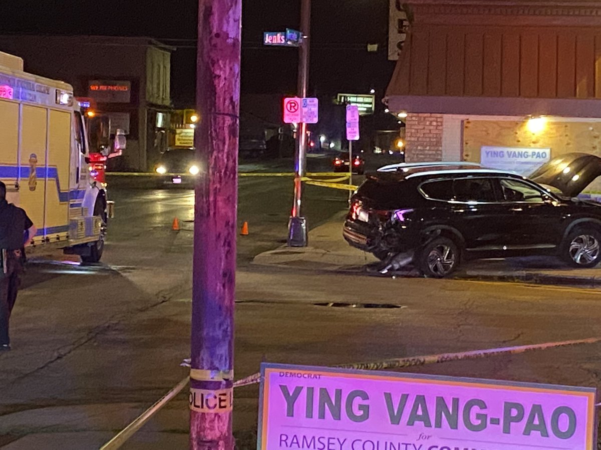 Two vehicles crashed into two buildings on arcade street in Saint Paul 