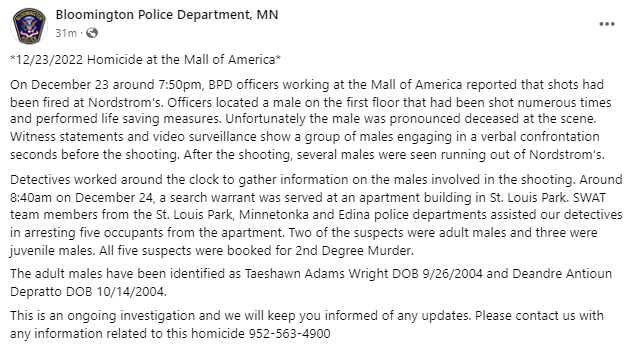 BPD confirmed what we were first to report this morning that the SWAT operation to apprehend the suspects took place at a St. Louis Park apartment building