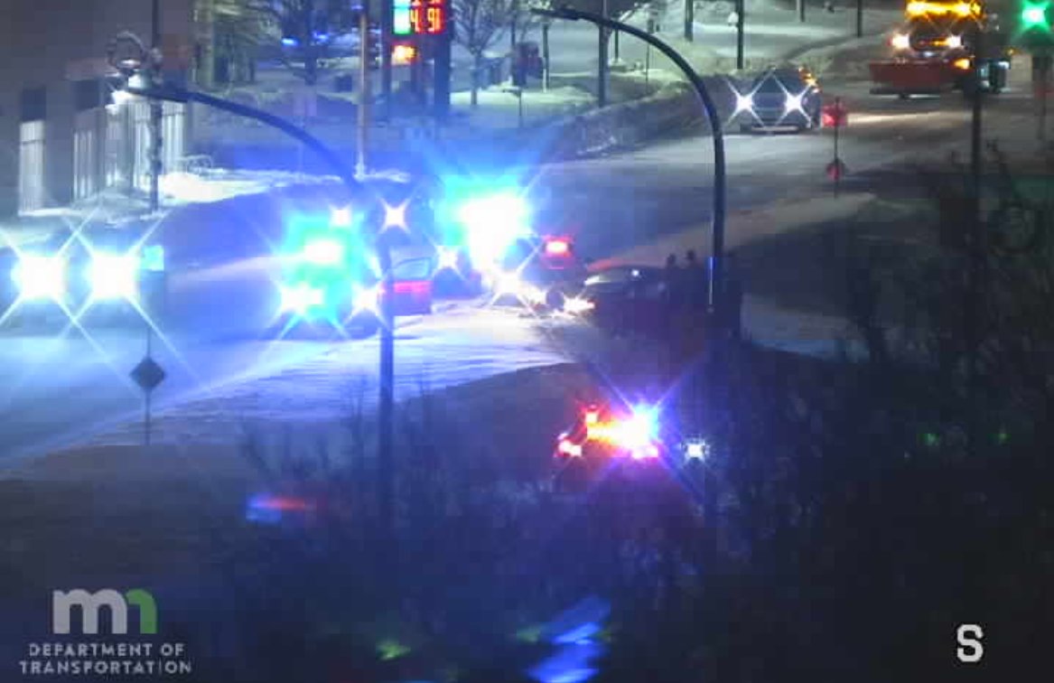 State Patrol has a felony stop on W Broadway off I-94. Vehicle crashed into a snowbank. Possibly intoxicated driver