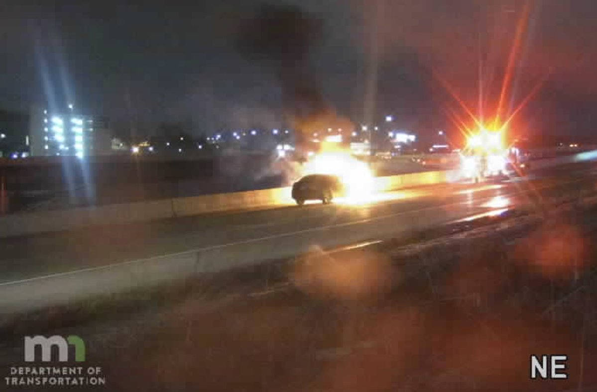SAINT PAUL: Vehicle fire on northbound I-35E near I-94 - Firefighters now on scene