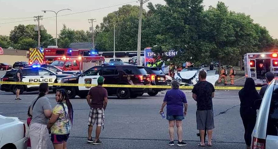 ROBBINSDALE: Around 8:30 p.m., a driver in a stolen vehicle crashed into a van near the intersection of 36th Ave. N. and Orchard Ave. N. - Firefighters reported two people were unconscious and CPR was in progress on a third