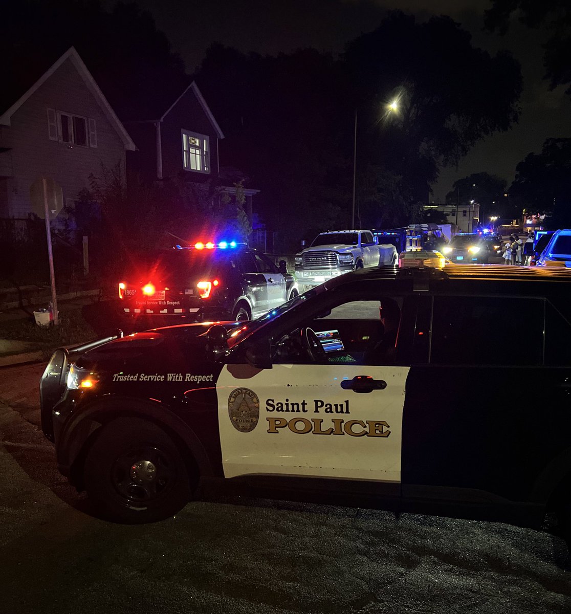 Homicide: Saint Paul Police are at the scene of a reported shooting in the 90 block of Manitoba Avenue West where one person is dead and another is injured.