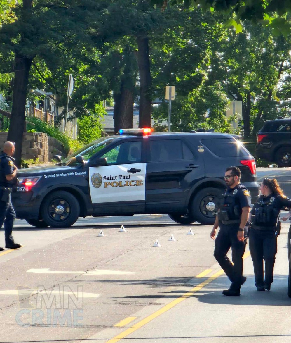 SAINT PAUL: Photos from the scene show officers investigating after two people were shot near Maryland Ave. E. & Bradley St. Witnesses reported hearing as many as 10 gunshots, with a white sedan reportedly pulling up and an occupant opening fire on the victims before speeding…