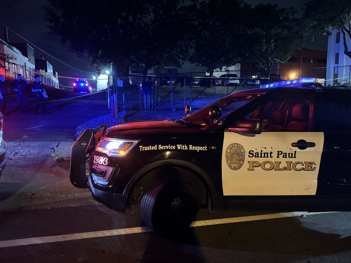 Homicide investigation Saint Paul police officers are on scene of a shooting where one person has died on the 1200 block of University Avenue West