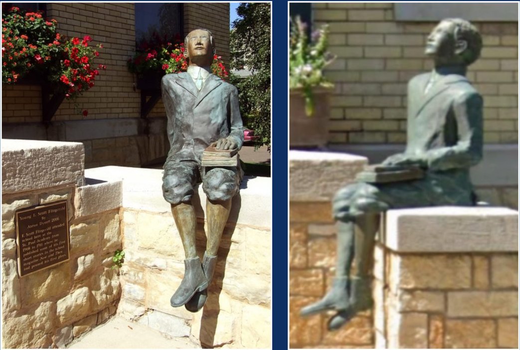 The Saint Paul Police Department is investigating the suspected theft of the statue of a young F. Scott Fitzgerald outside 25 Dale Street North, formerly Saint Paul Academy, where the author attended classes and published some of his first short stories.