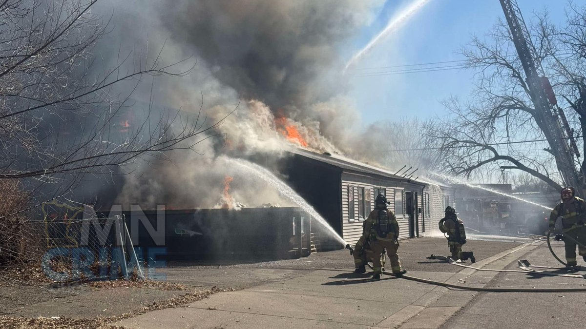 SAINT PAUL: Fire crews are on scene of a 2-alarm blaze at Fulton Flooring, 315 Atwater Street. Firefighters found heavy fire from all sides of the structure, with a full roof collapse reported around 1:20 p.m. and another ladder requested. 