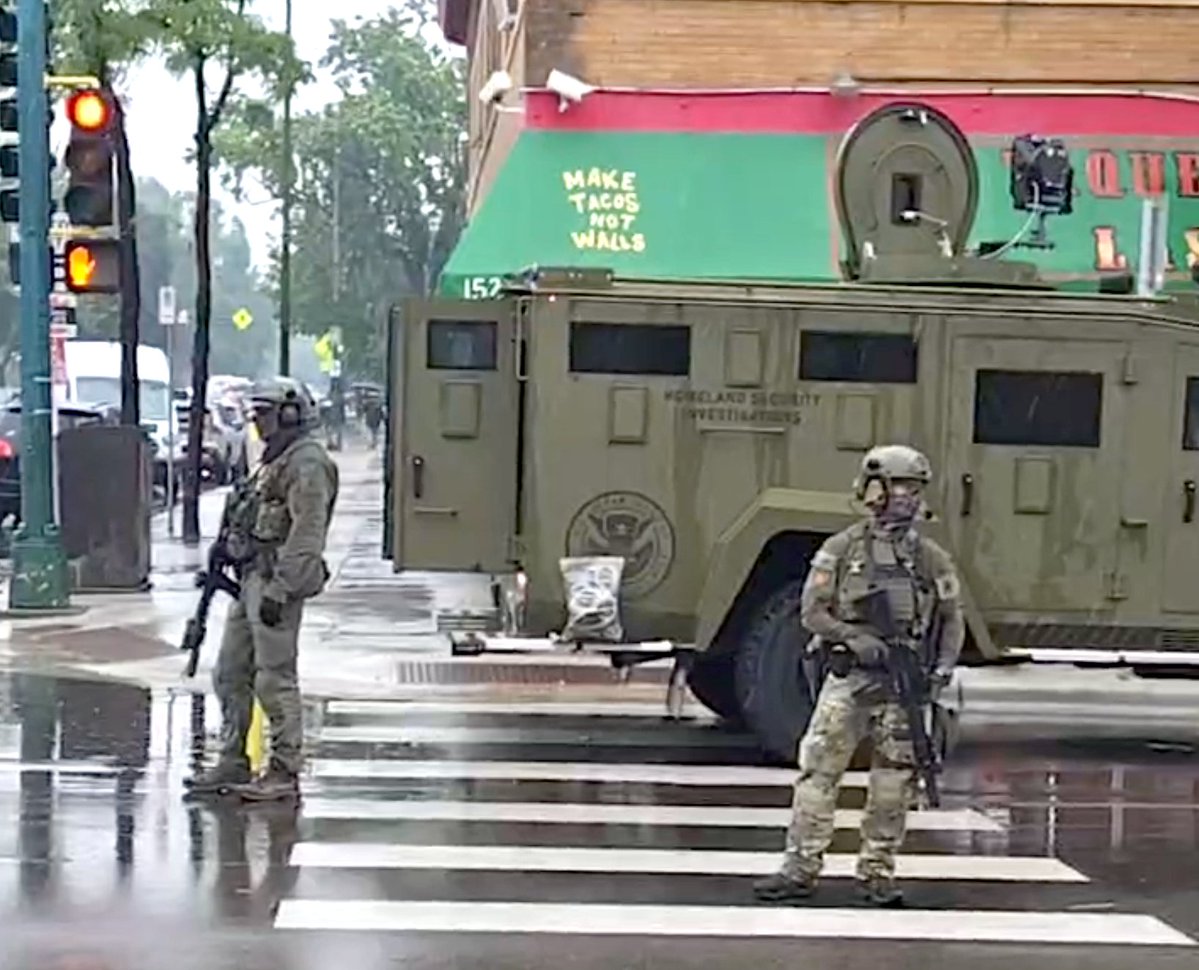 There's a large law enforcement operation underway in south Minneapolis, with Homeland Security, Immigration & Customs Enforcement, FBI and other agencies involved near E. Lake Street & Bloomington Avenue. The incident was described as a high-risk warrant entry in the city's