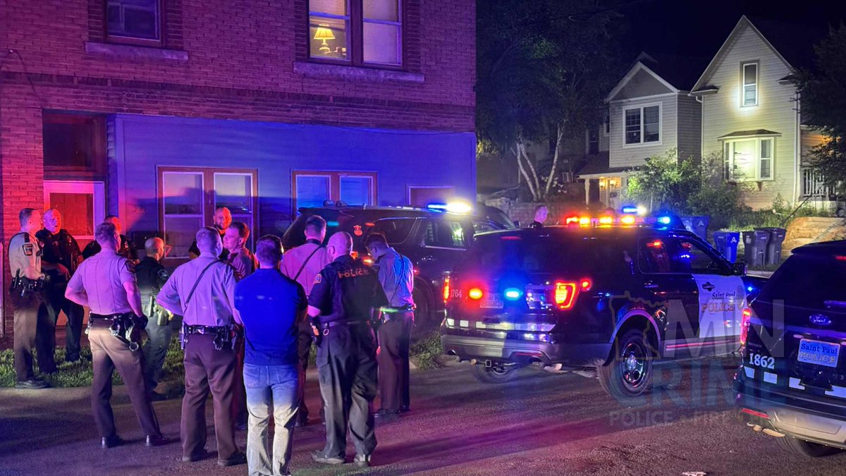 SAINT PAUL: Troopers, SPPD squads and West St. Paul police have surrounded a residence near Farrington Street and Burgess Street after two people bailed on foot from a freshly stolen red Dodge Durango near the intersection and fled into the home.
