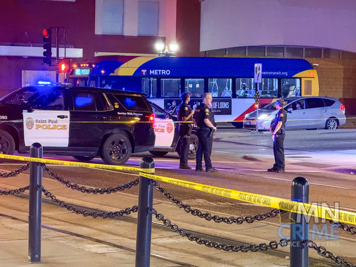 SAINT PAUL: 15xx University Ave. W. - A man was shot in the chest just after 12:10 a.m. outside the Midway Saloon. Metro Transit officers were nearby, heard the shots, and had the suspect in custody within minutes. The victim was said to be unresponsive and in critical condition