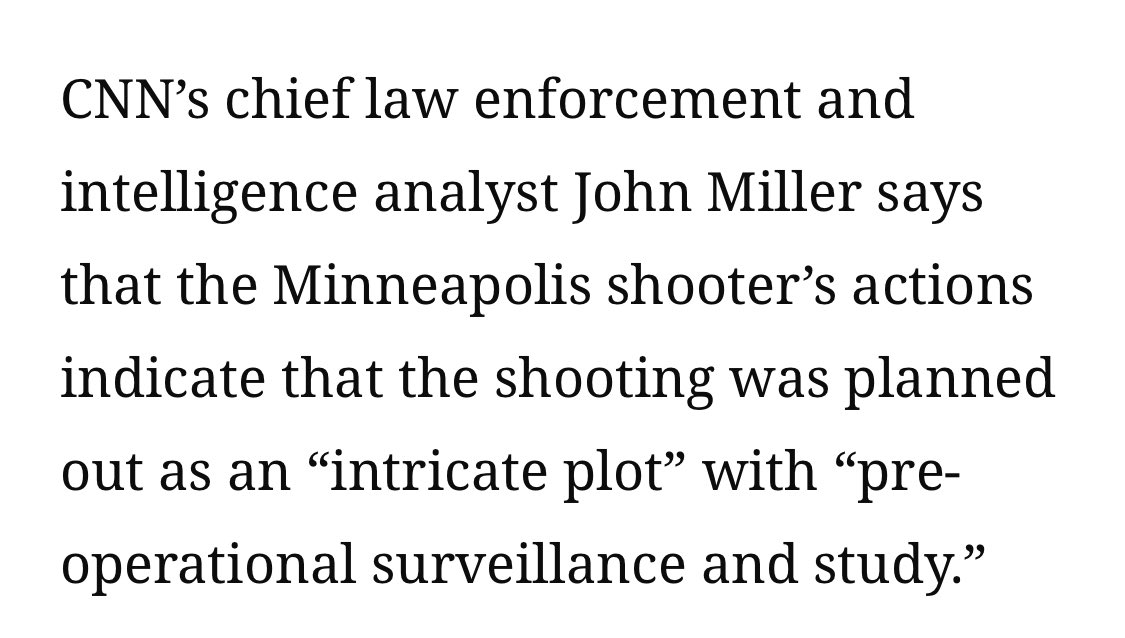 CNN: Gunman used pre-operational surveillance and study” to carry out an “intricate plot”