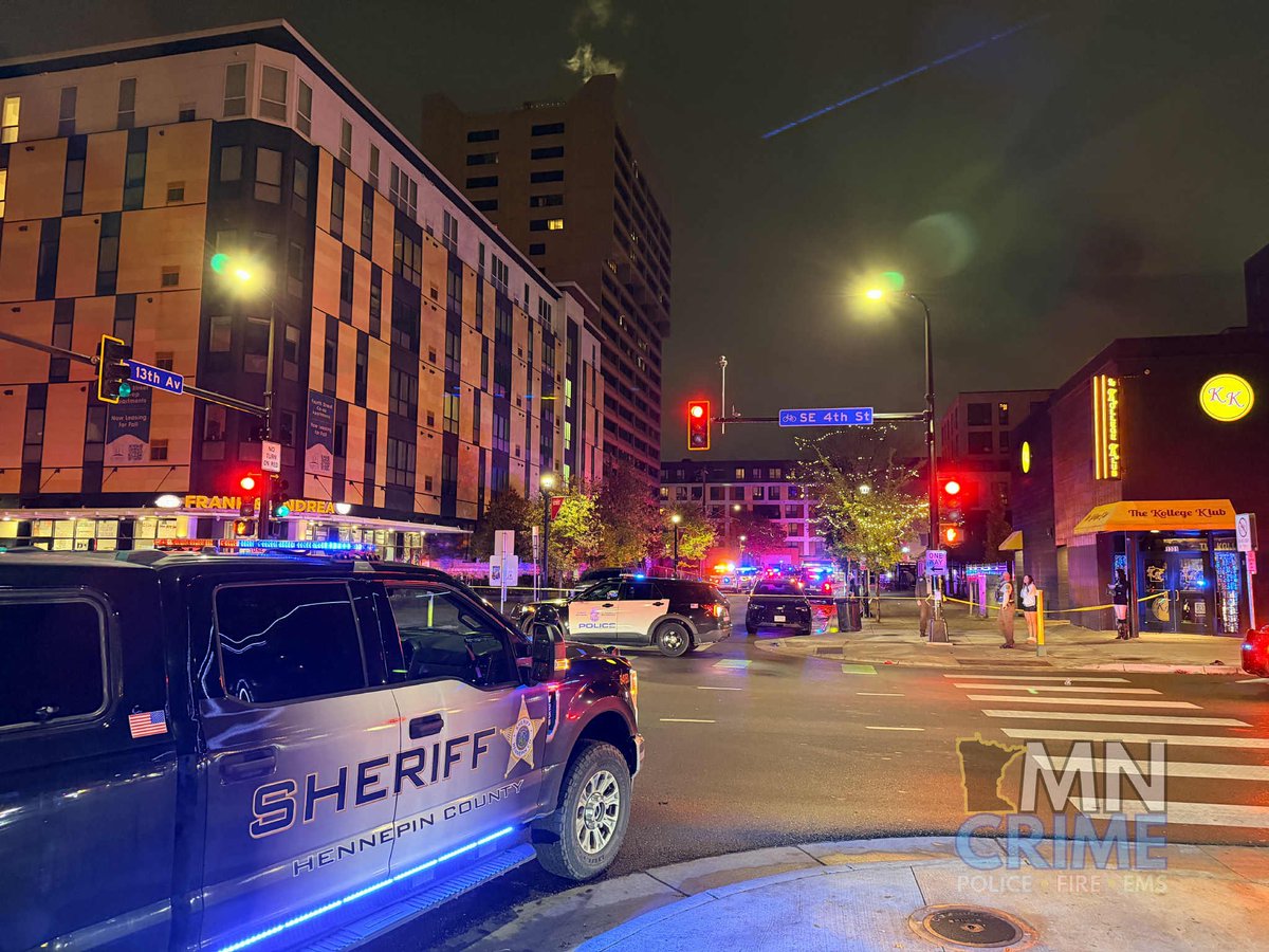 MINNEAPOLIS: 4xx 13th Ave. SE. - Police are on scene of a shooting with one person dead and two others struck by gunfire. One victim was found in traumatic arrest and pronounced deceased at the scene, radio dispatches say. Another person suffered gunshot wounds to both upper legs