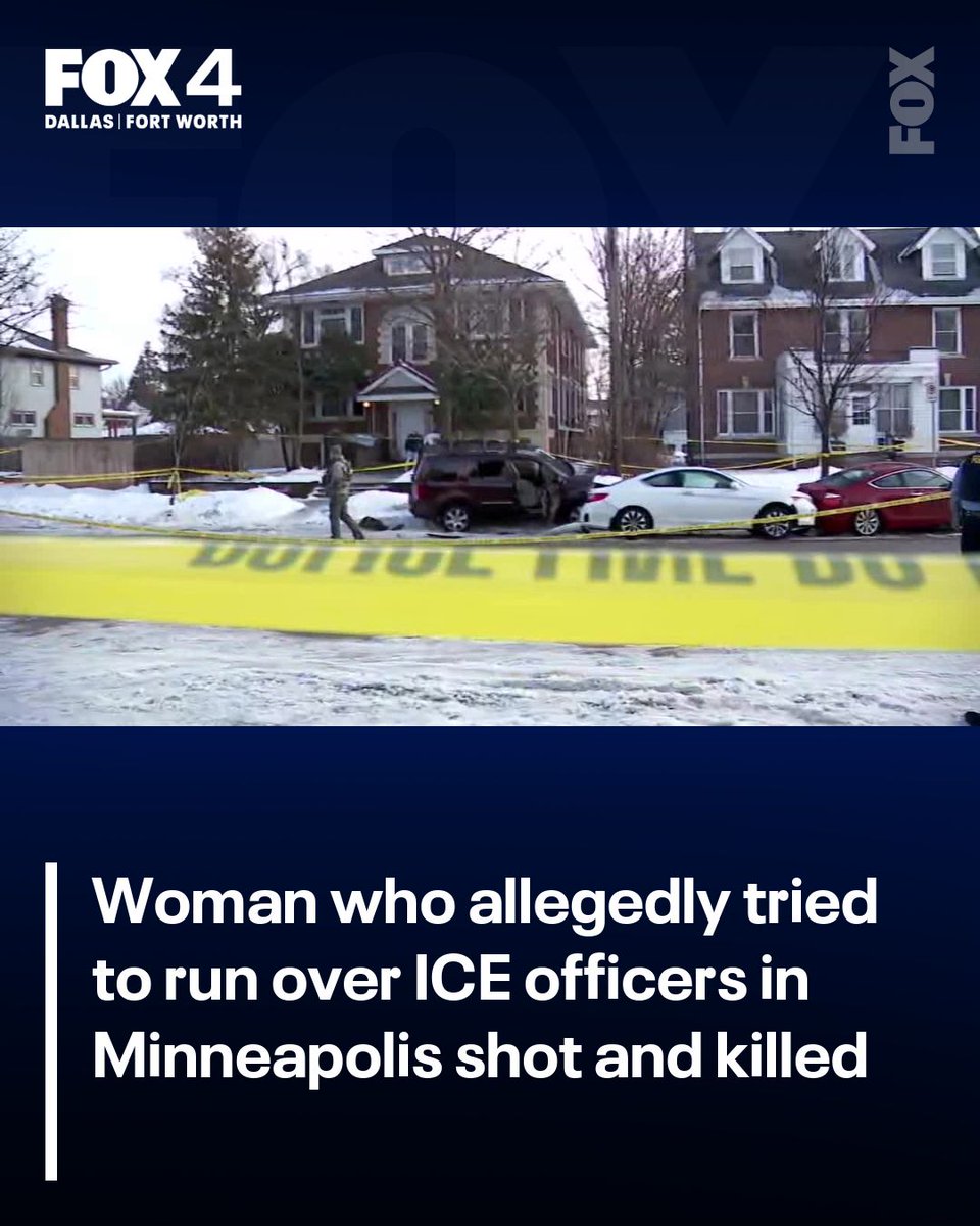A woman was shot and killed by ICE officer in Minneapolis today after officials said she tried to run over those officers with her vehicle