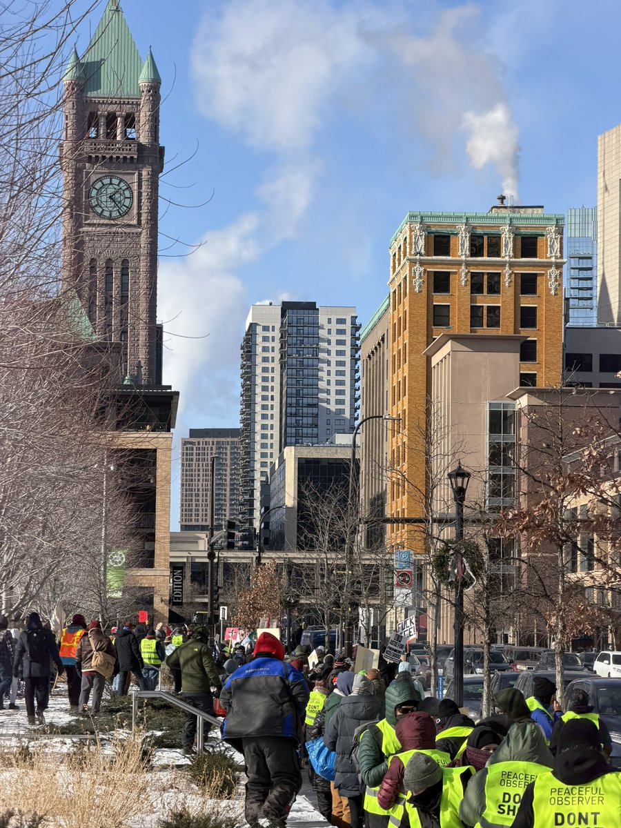 Demonstrators are already showing up for a large anti-ICE protest in downtown Minneapolis. It’s -9 right now, they still plan to march the streets to a rally at the Target Center