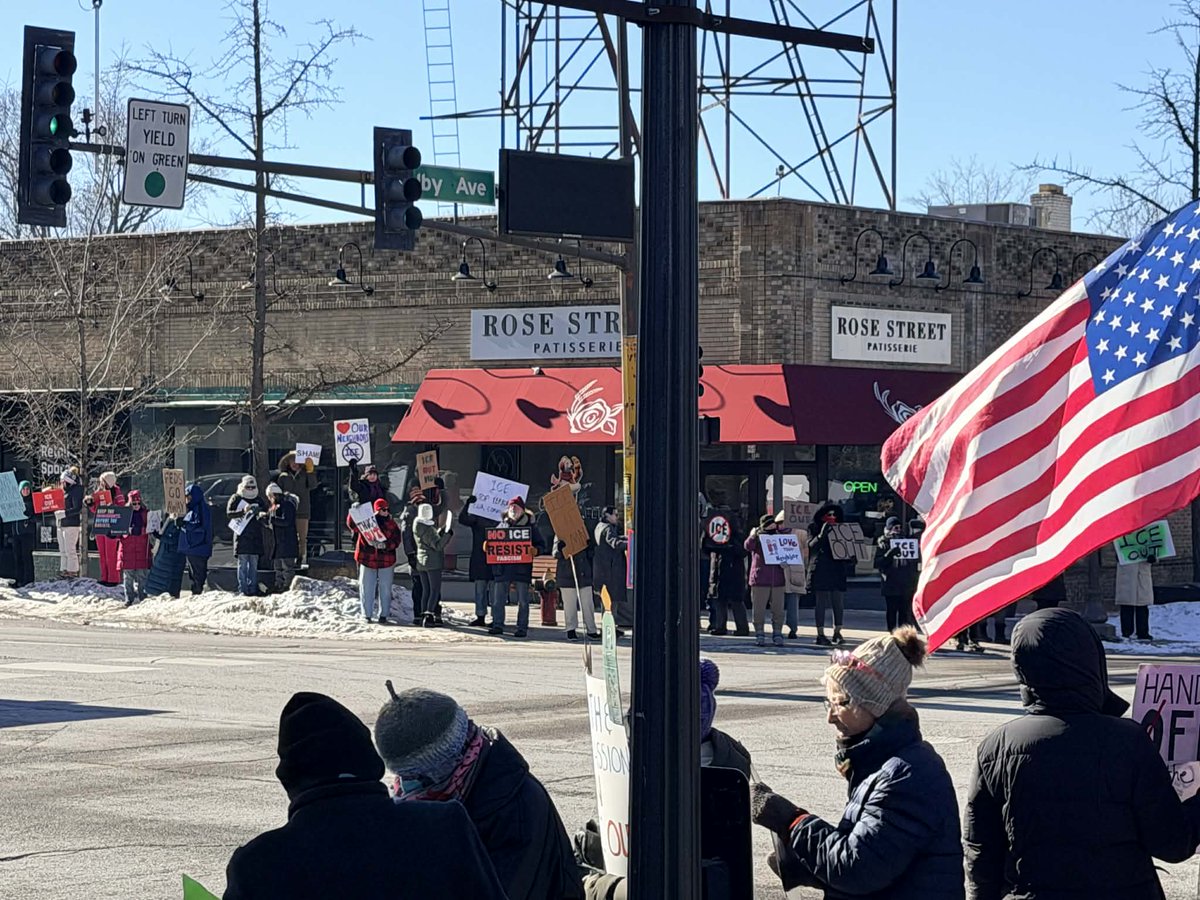 SAINT PAUL: A group of anti-ICE protesters gathered near the intersection of Selby Avenue and Snelling Avenue, calling for an end to Operation Metro Surge after two people were killed by federal agents earlier this month.